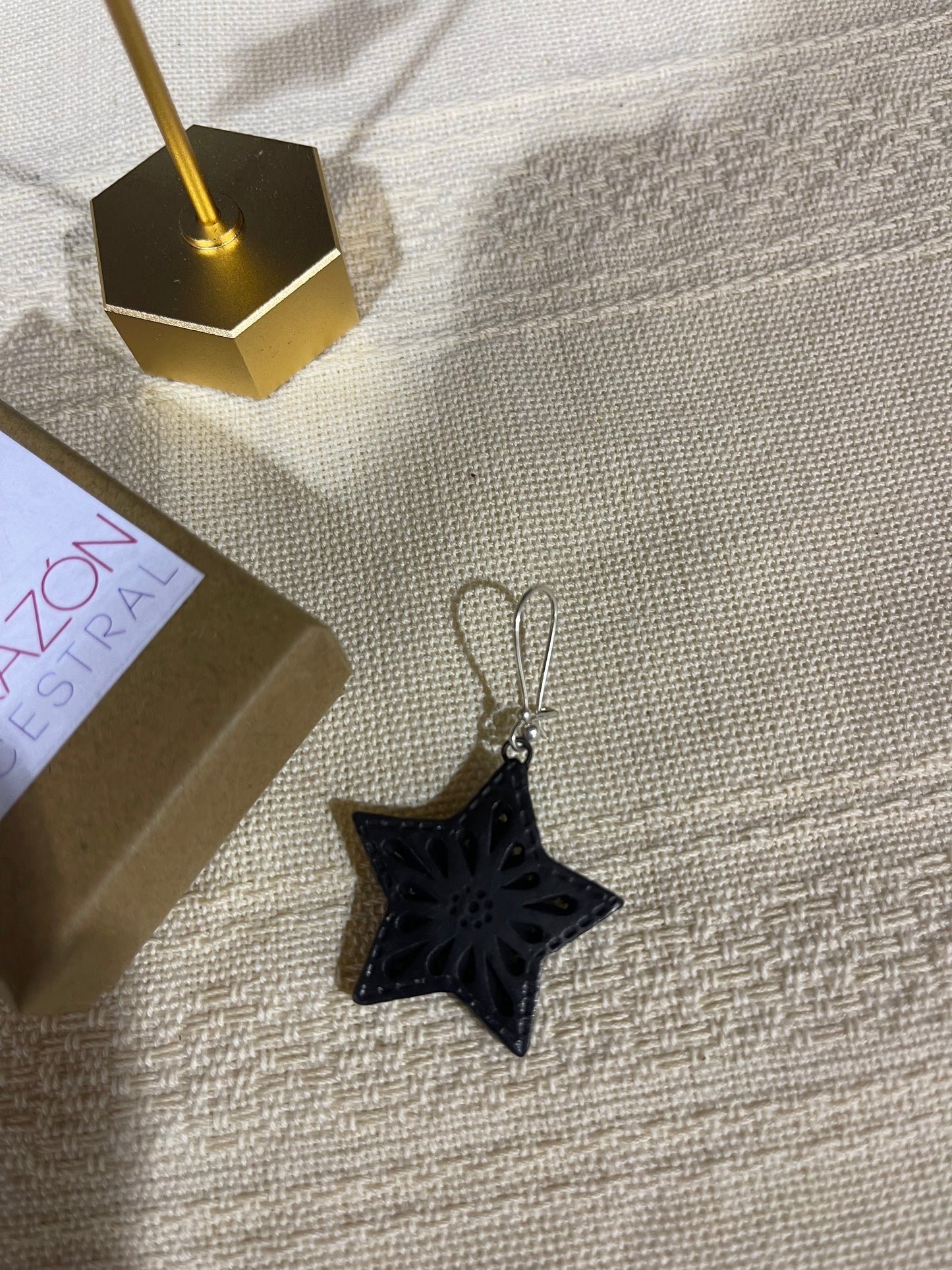 Black star earrings