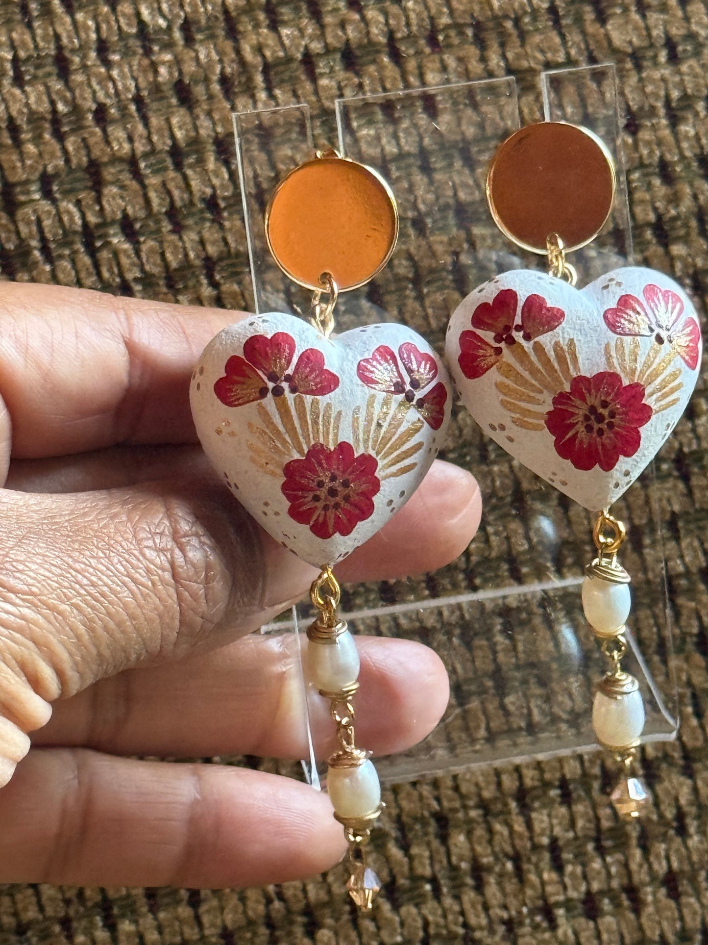Cactus heart earrings