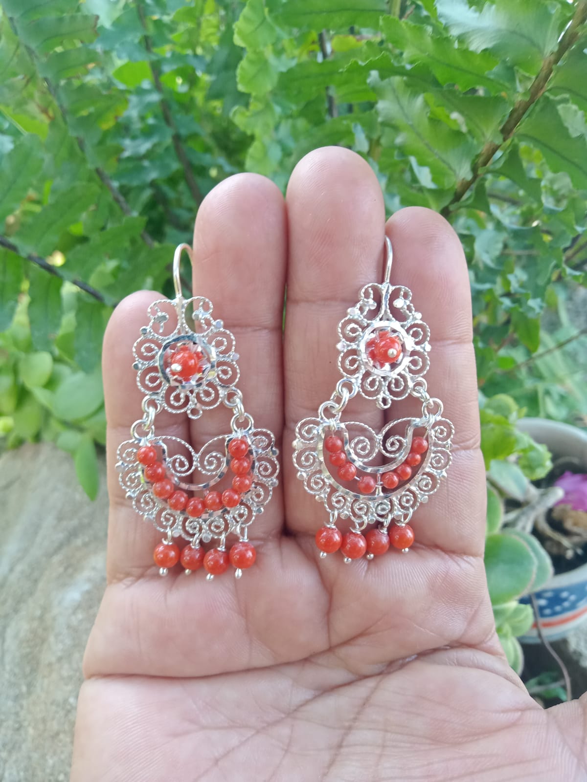 silver catrina earrings