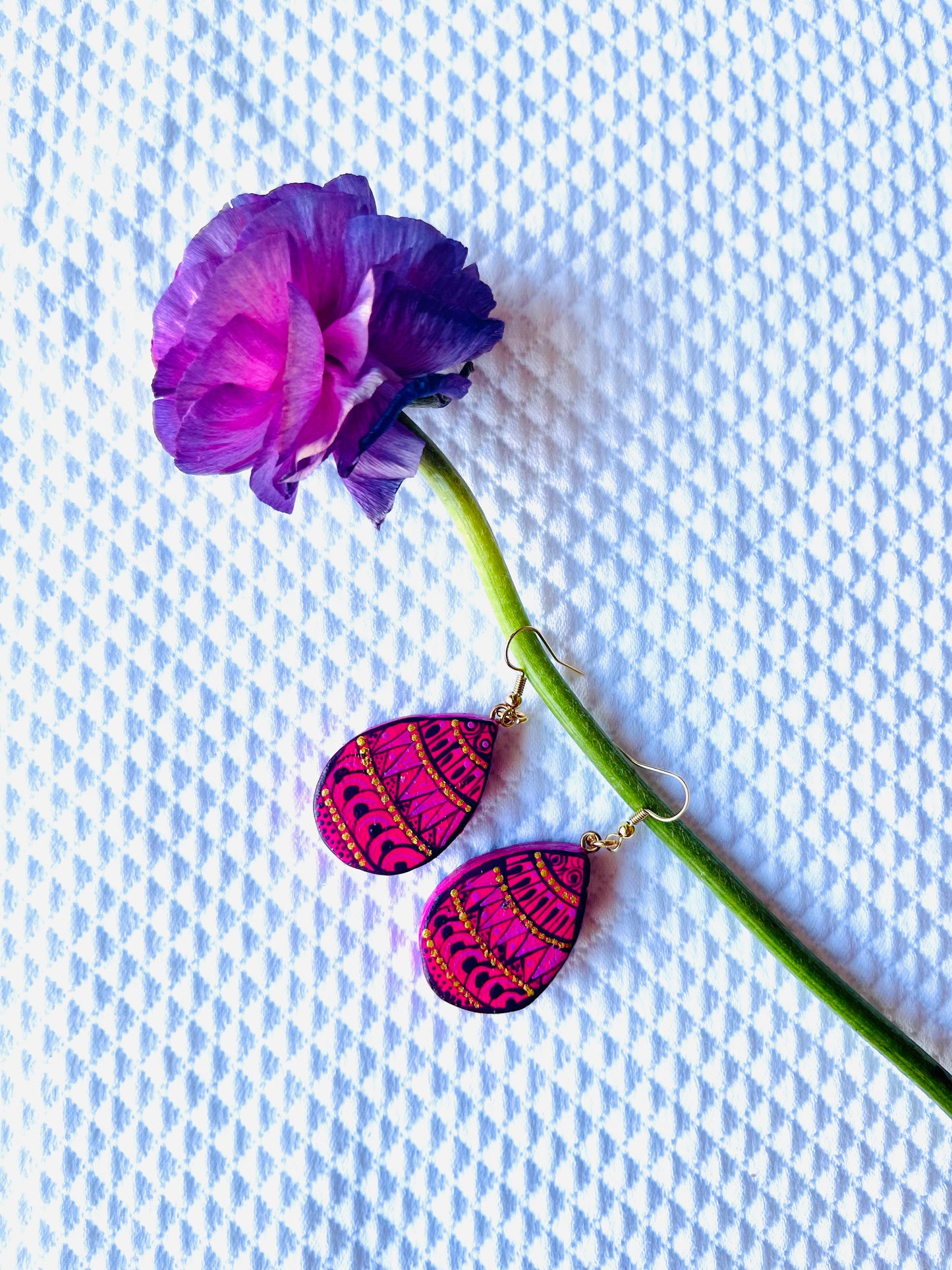 Aretes corazón copal