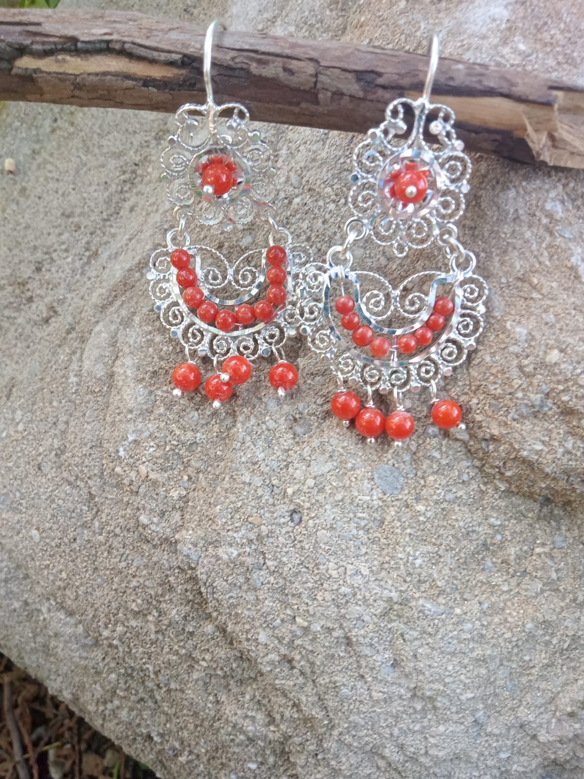 silver catrina earrings