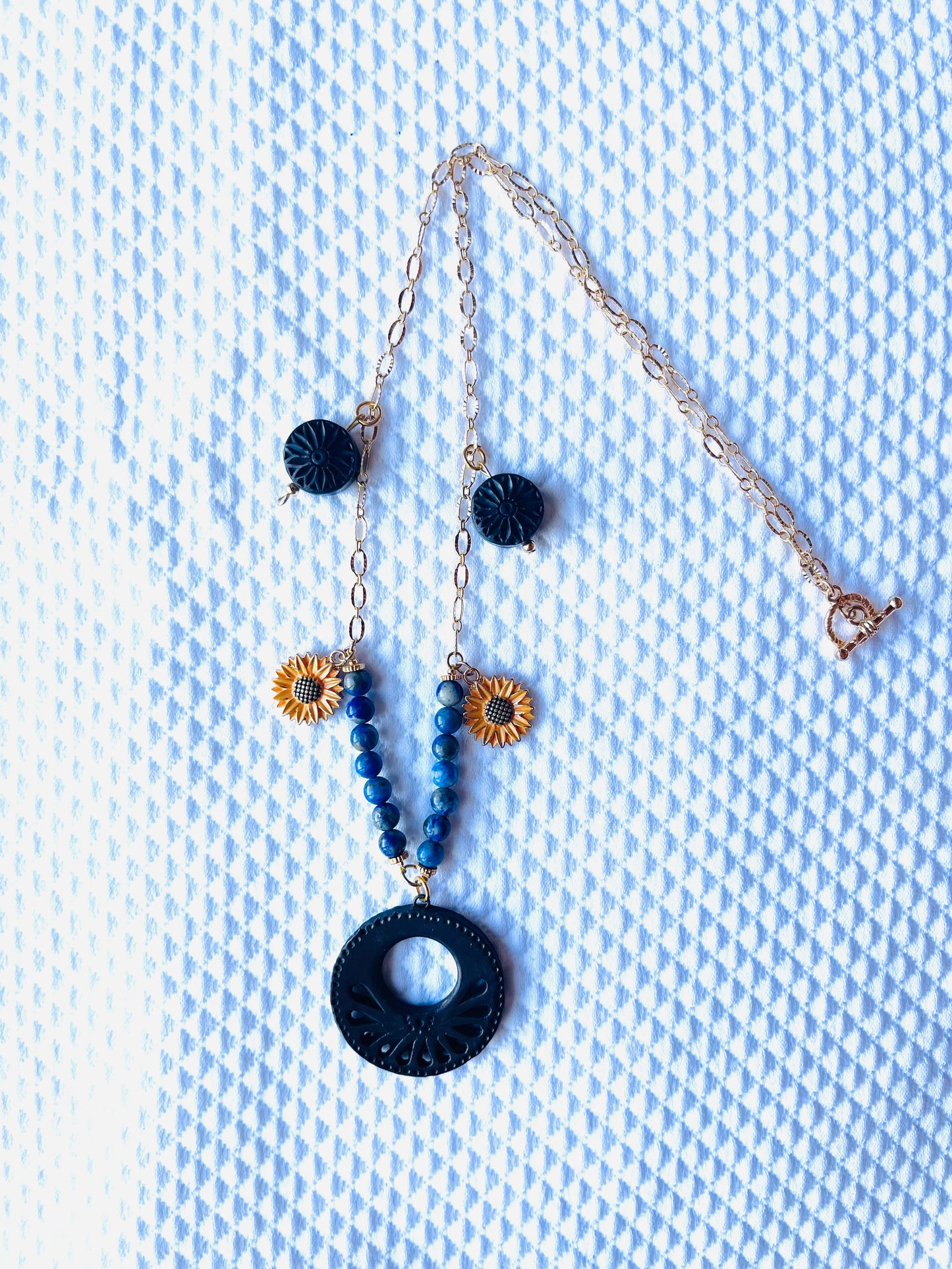 Zapotec black Sun necklace