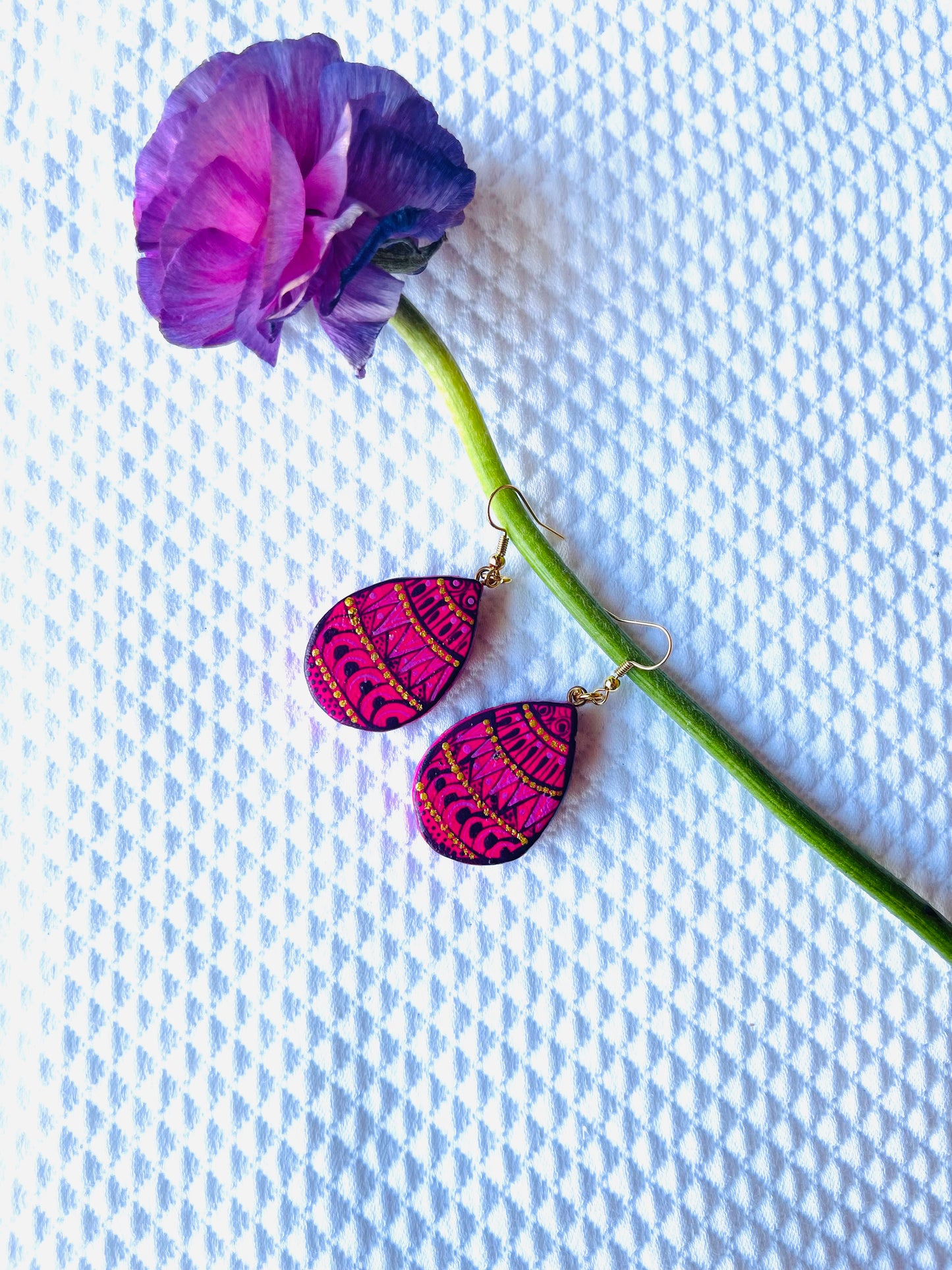 Aretes corazón copal