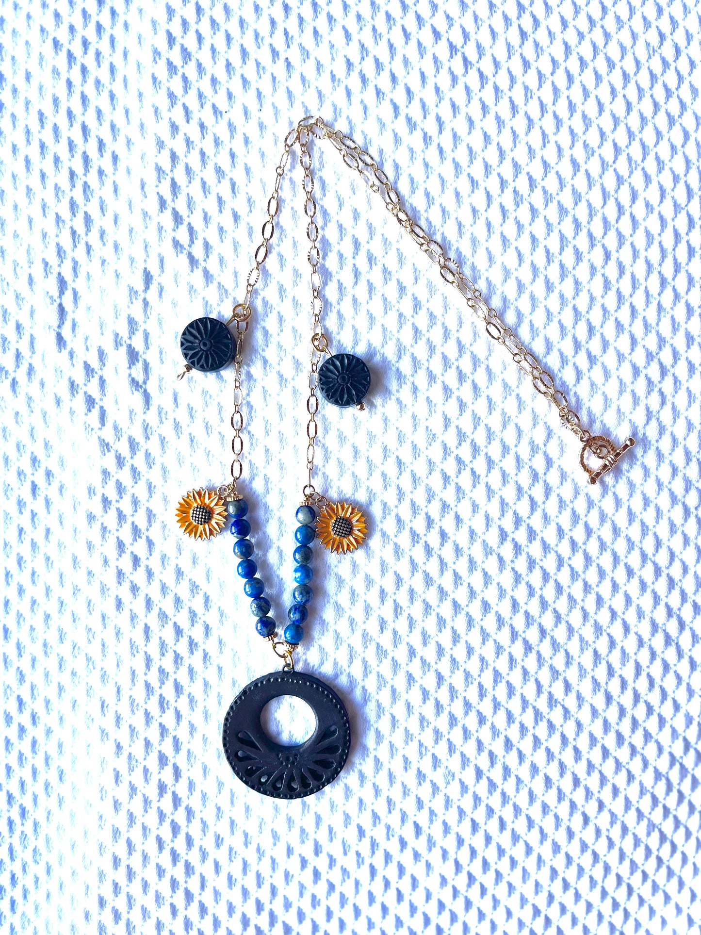 Zapotec black Sun necklace