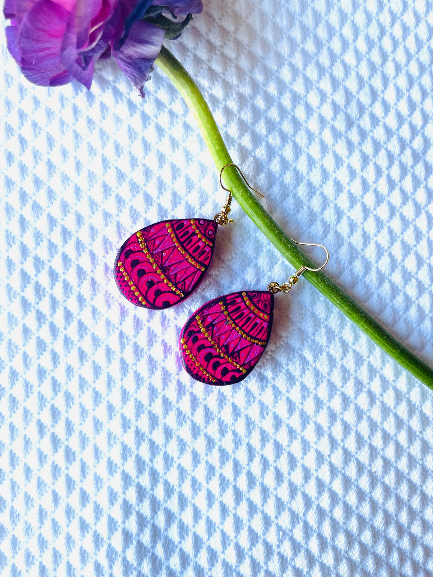 Aretes corazón copal