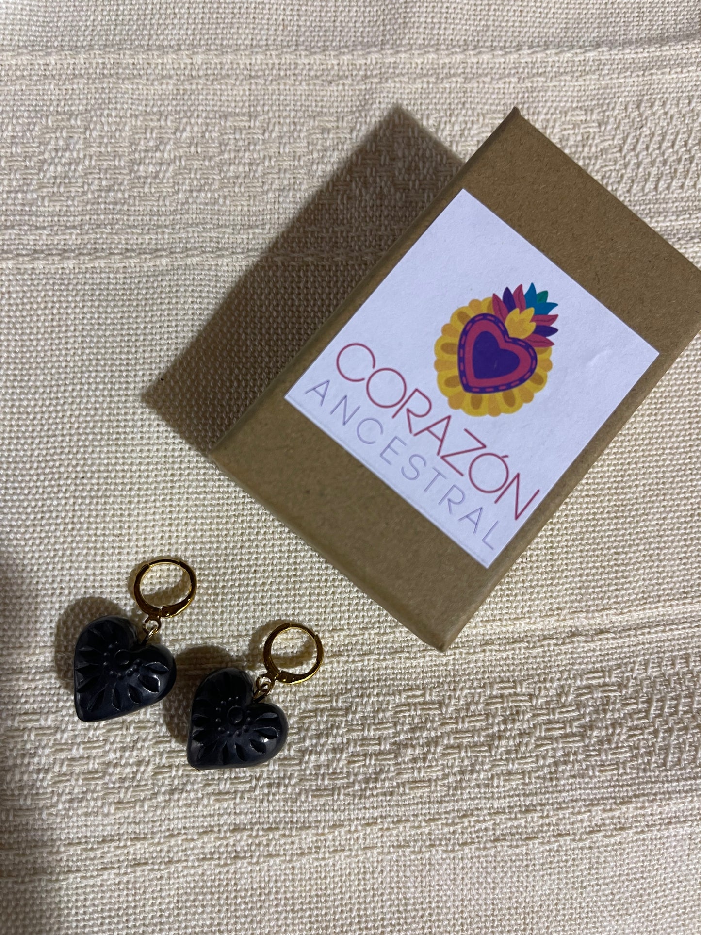 Atzompa heart earrings