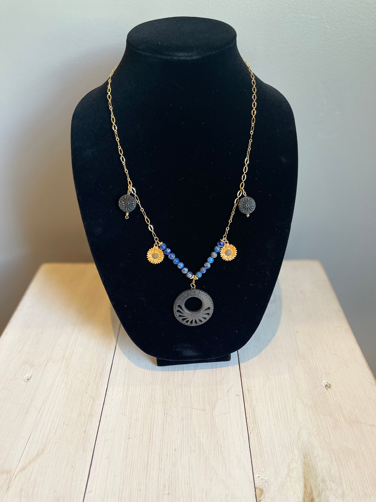 Zapotec black Sun necklace