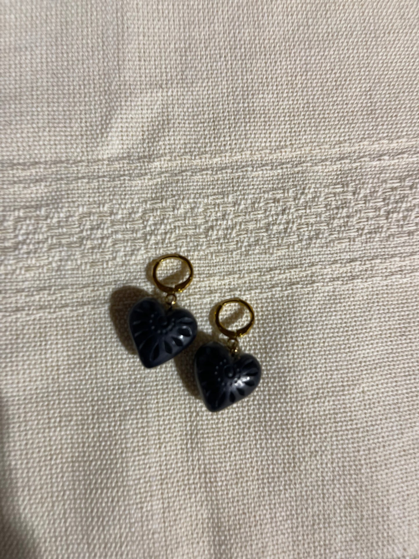 Atzompa heart earrings