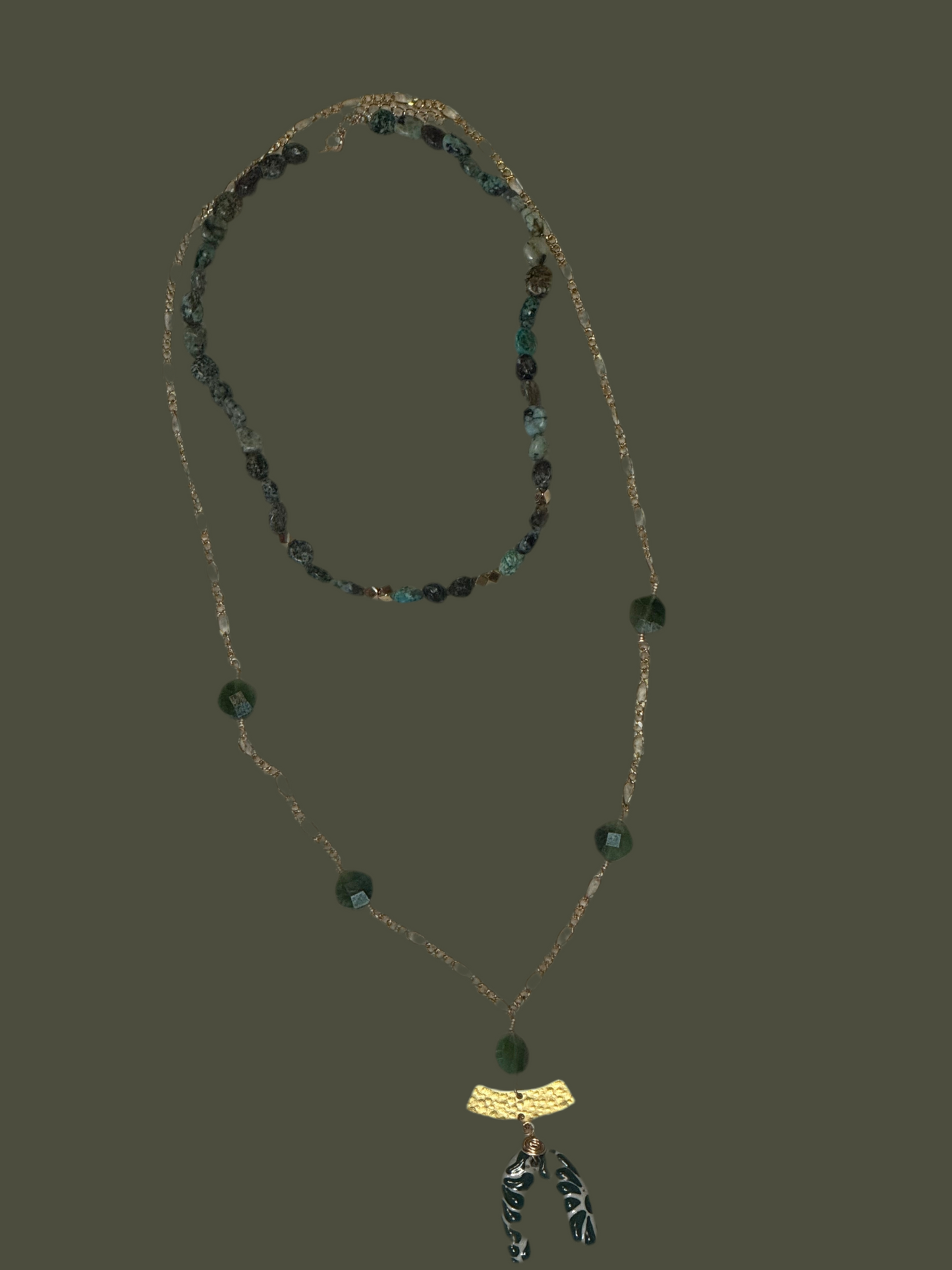 Corazón de jade necklace set