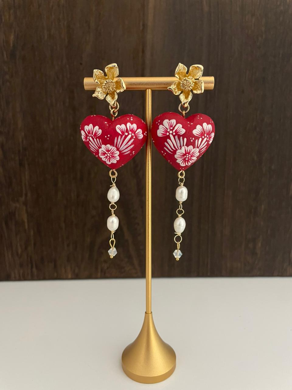 Cactus heart earrings