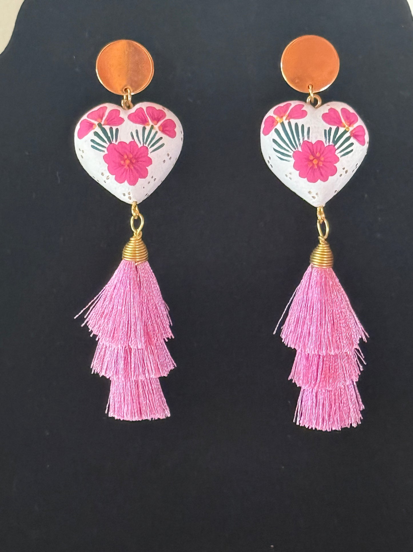 Cactus heart earrings