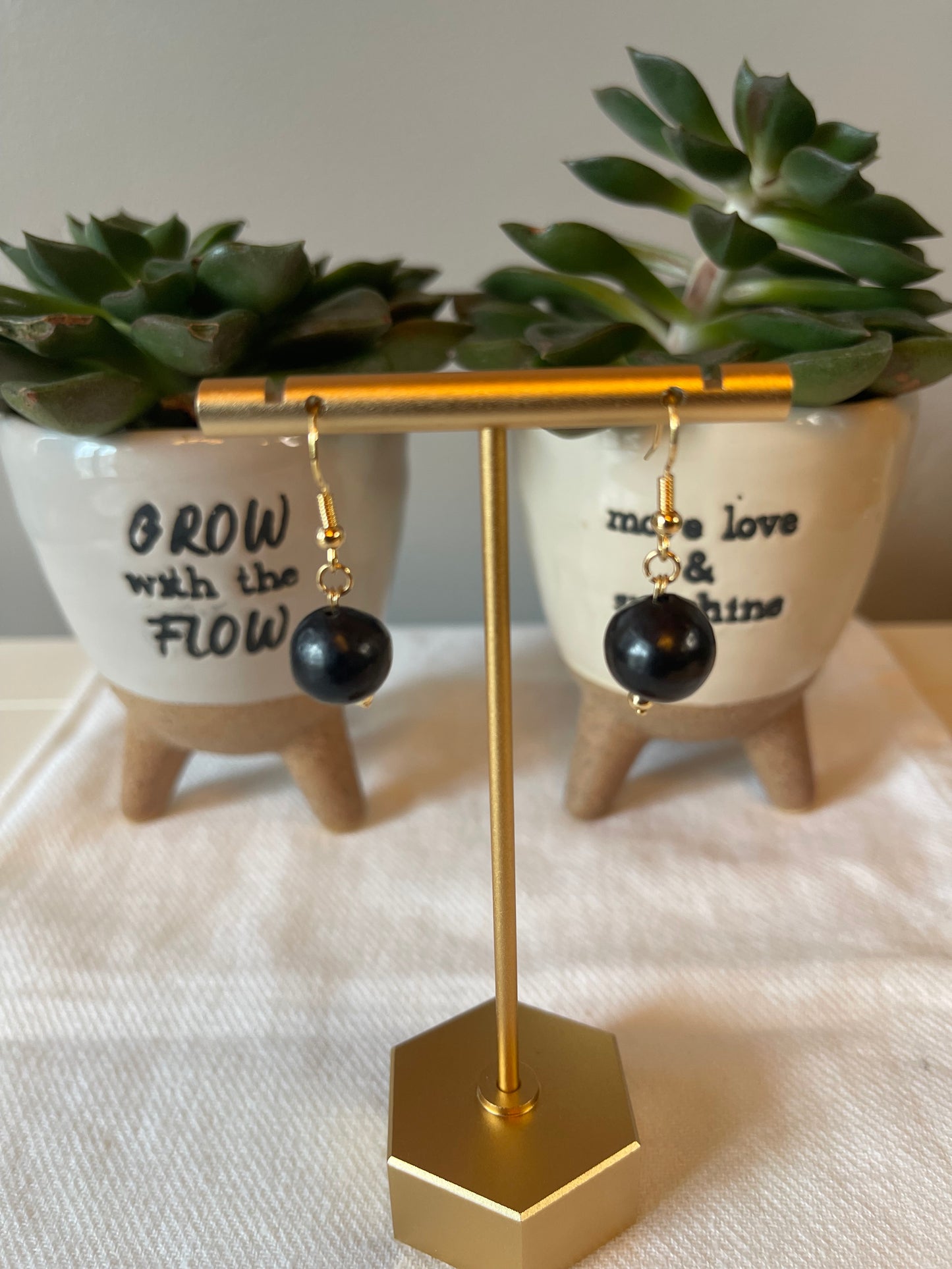 Black moon earrings
