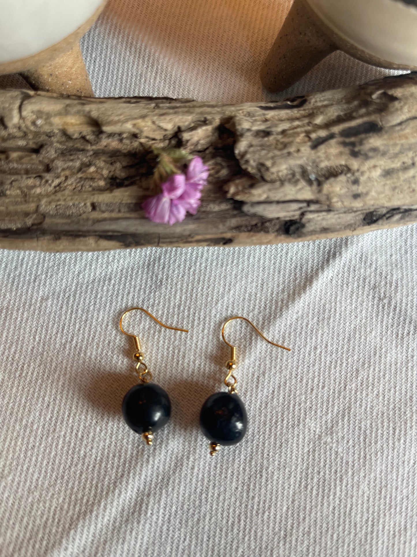 Black moon earrings