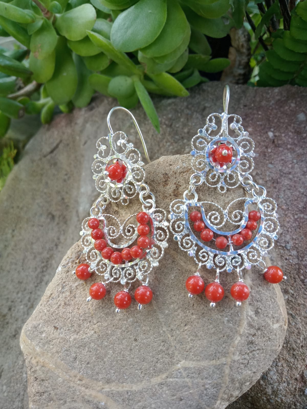 silver catrina earrings