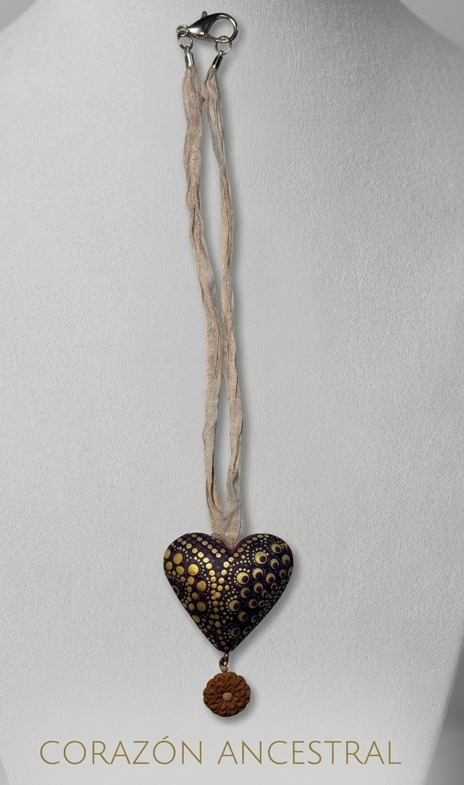 Collar corazón de constelaciones