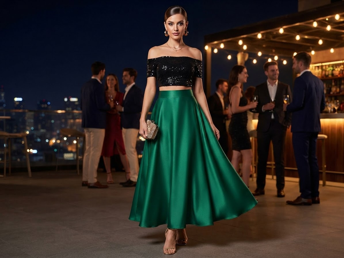 Maxi Falda Aura de Satin