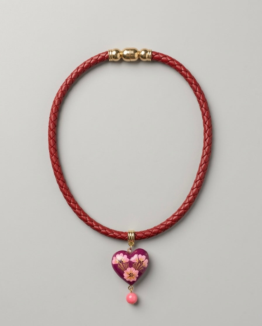 Collar corazón de primavera