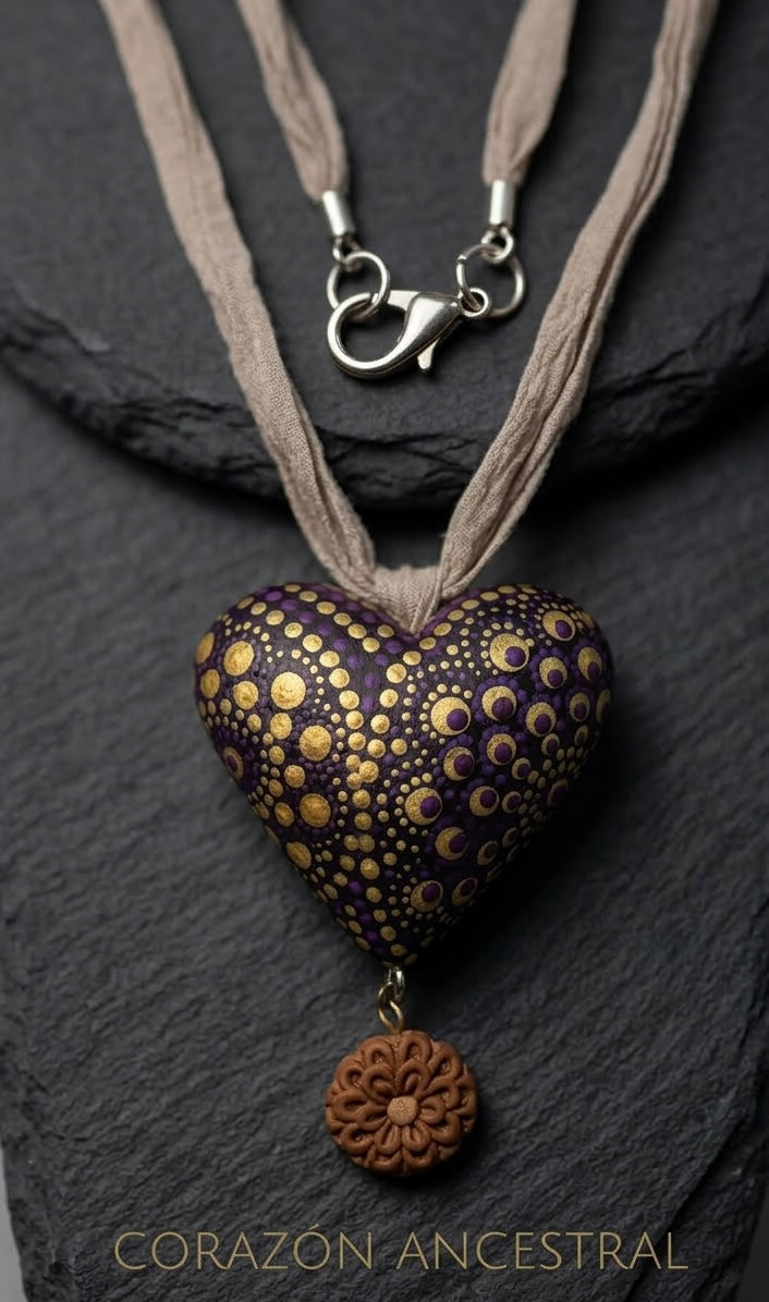 Collar corazón de constelaciones