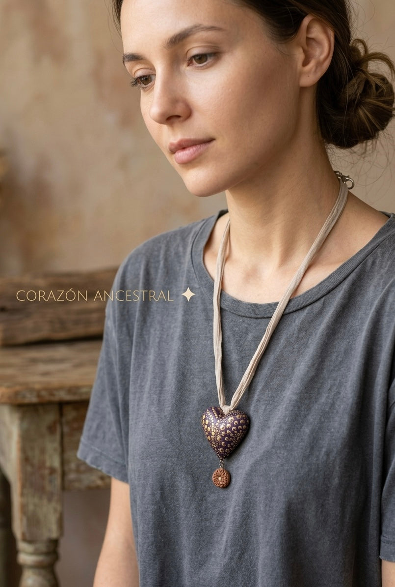 Collar corazón de constelaciones