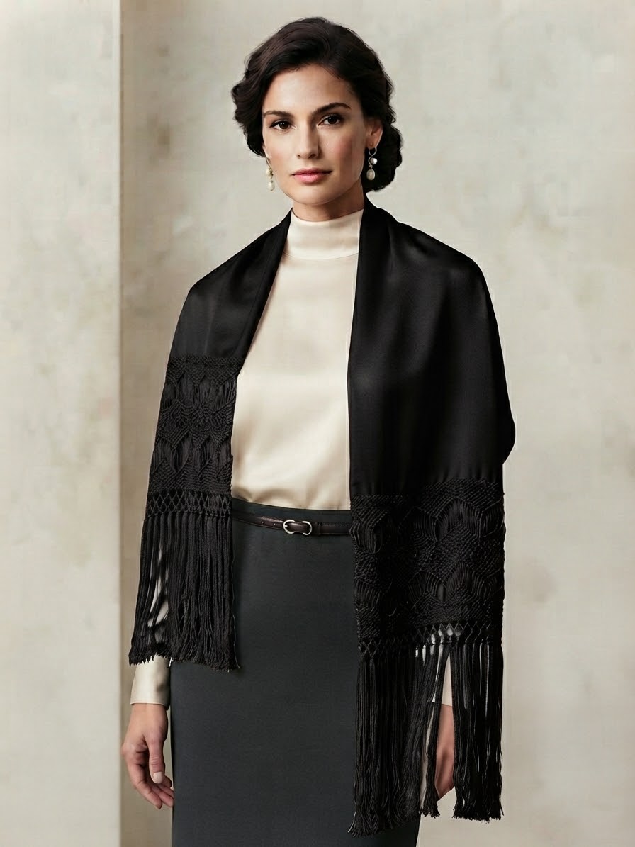 Rebozo artesanal extra ancho y largo llorona