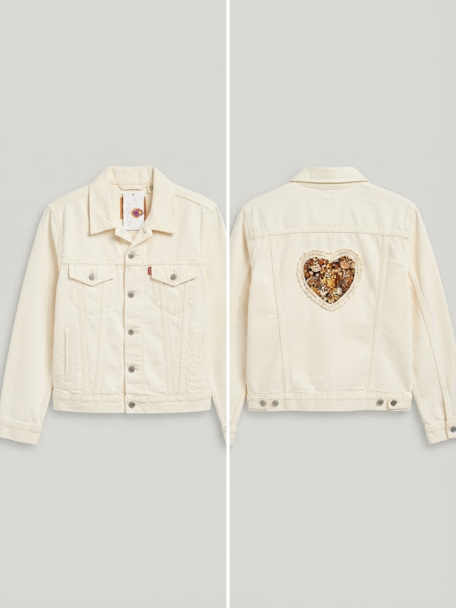Autumn heart denim jacket.