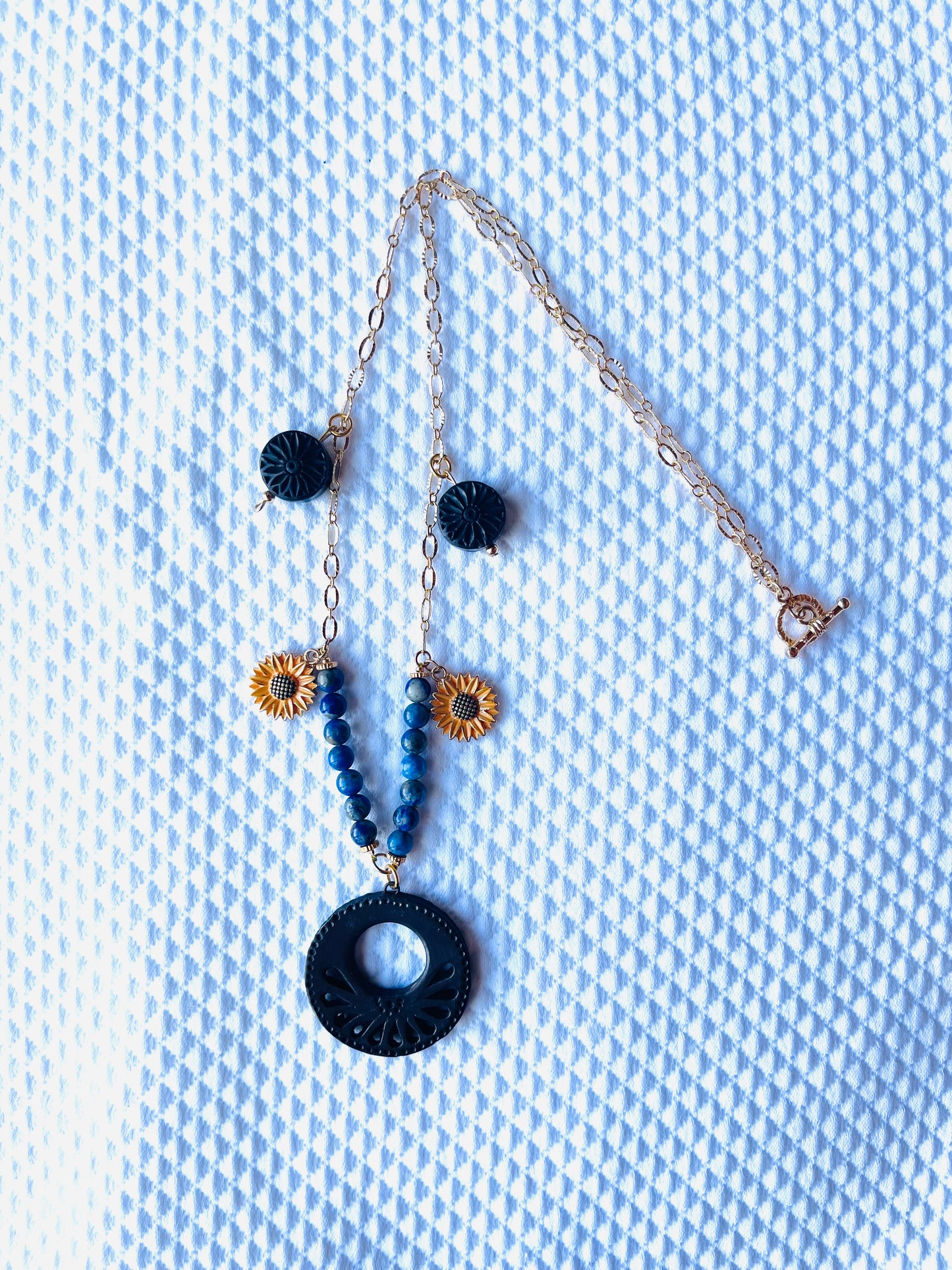 Zapotec black Sun necklace