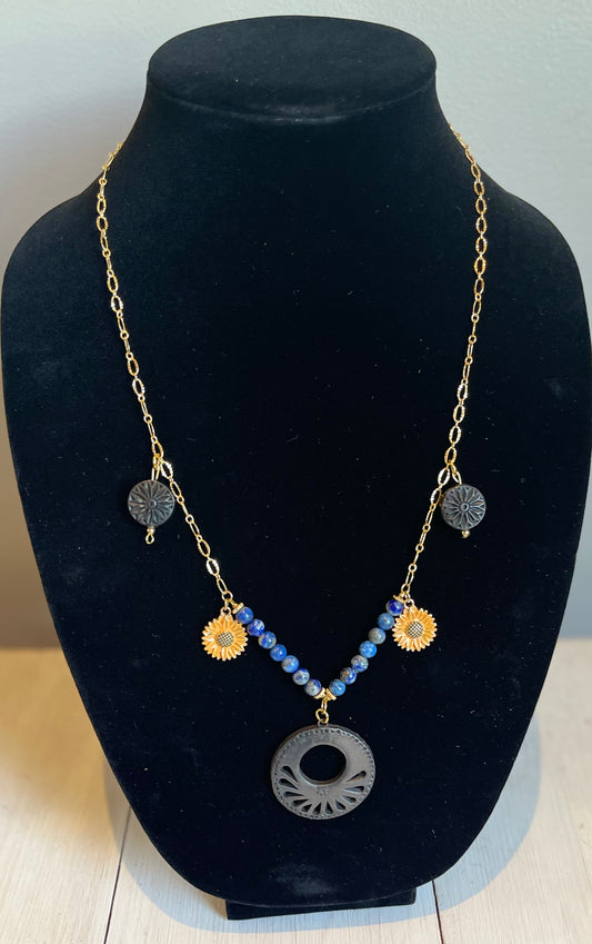 Zapotec black Sun necklace