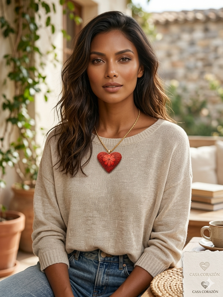 Collar Corazón De Rosa