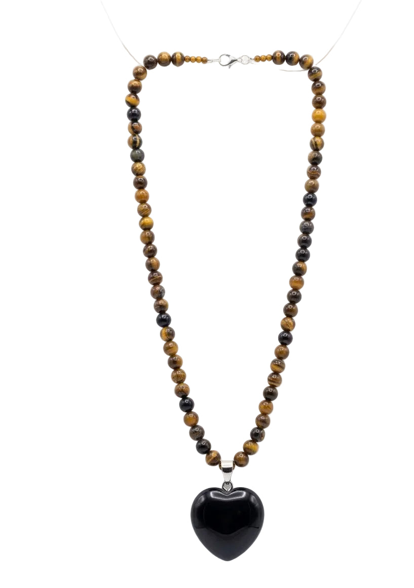 Roots necklace with natural stones.