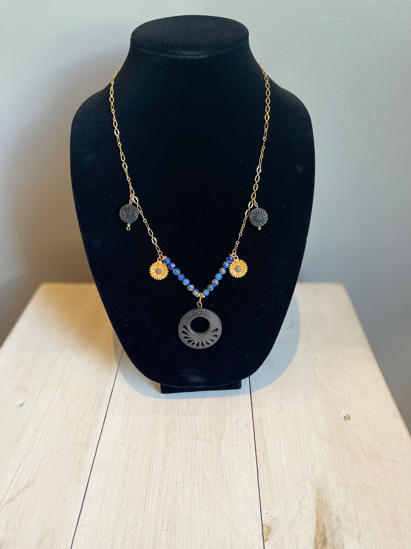 Zapotec black Sun necklace