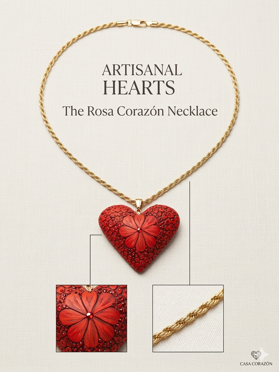 Collar Corazón De Rosa