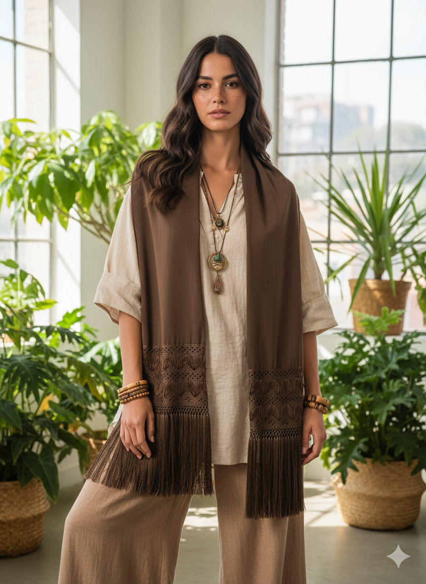 Rebozo artesanal extra ancho y largo llorona