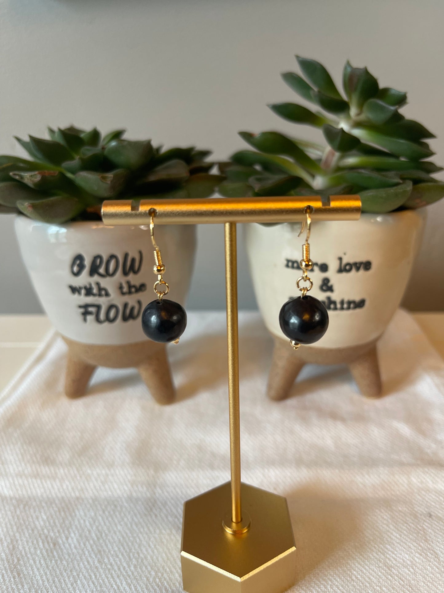 Black moon earrings