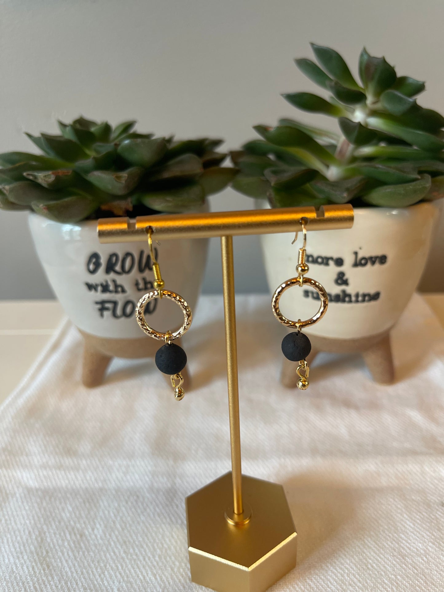 Gold moon earrings