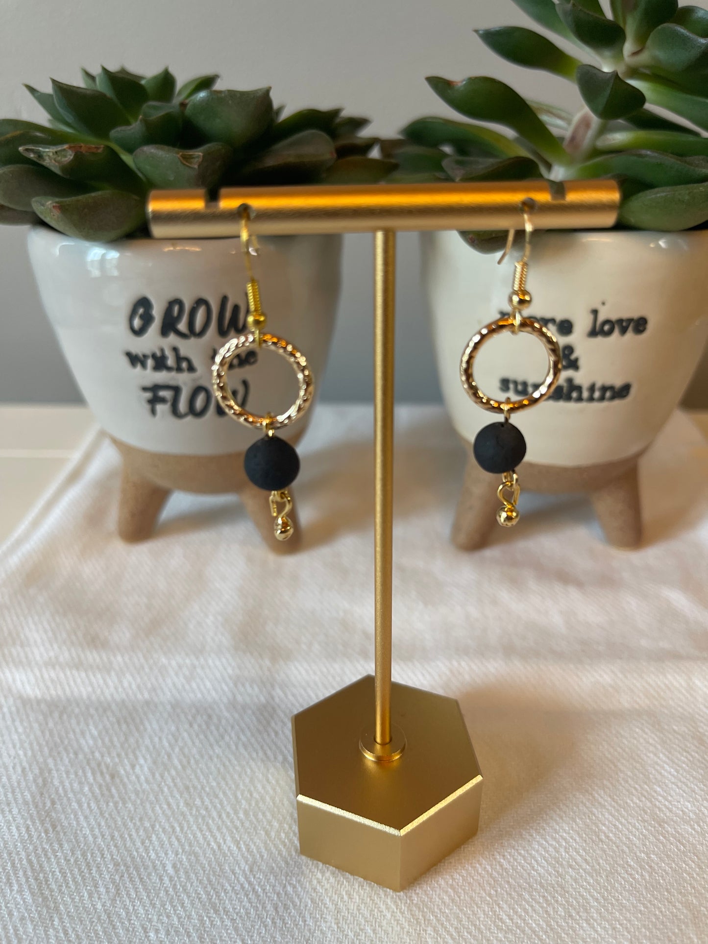 Gold moon earrings